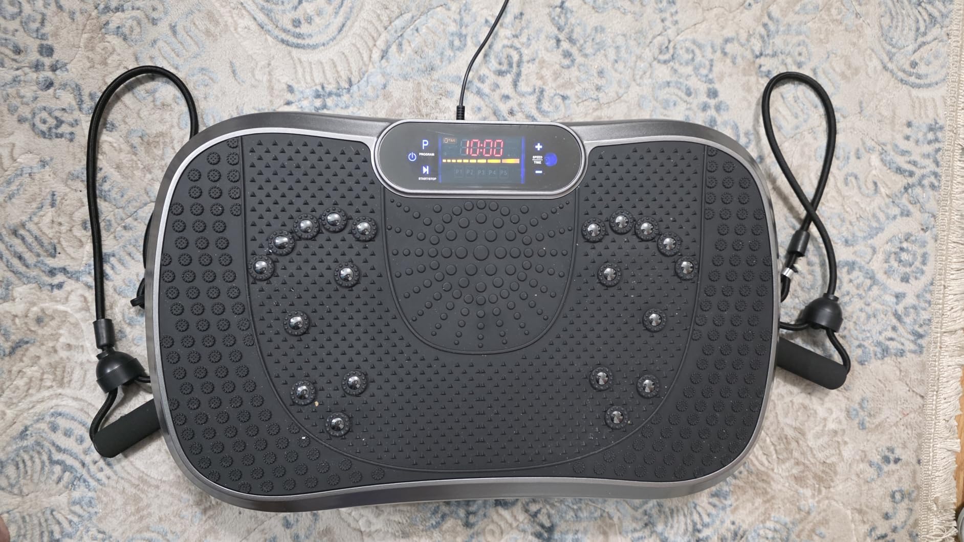 AXV Vibration Plate Exercise Machine Fitness Platform Body Vibrating Board | Curved Design 200W Powerful Oscillating 120 Level Shake Plate for Lymphatic Drainage Recovery Whole Body Toning With Handles customer photo 2