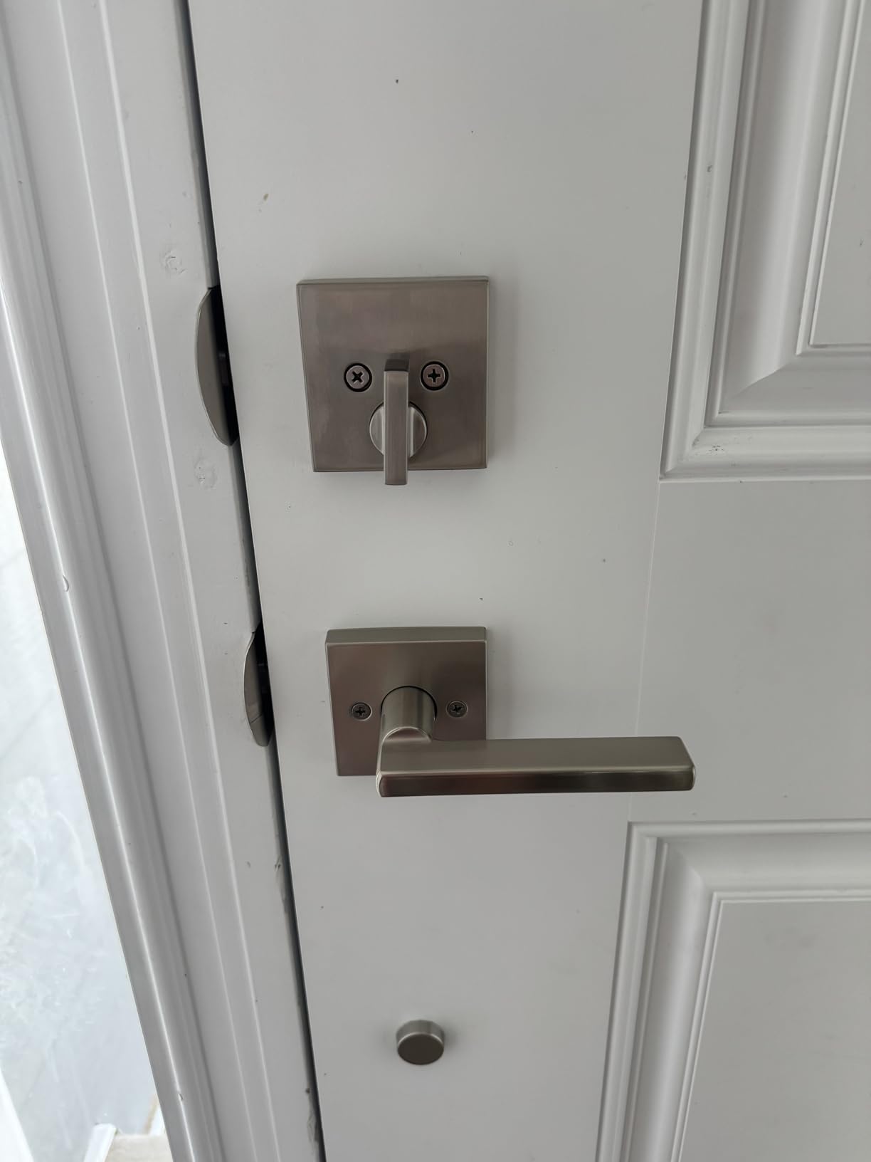 Kwikset San Clemente Front Door Lock Handle and Deadbolt Set, Matte Black, SmartKey Rekey customer photo 1