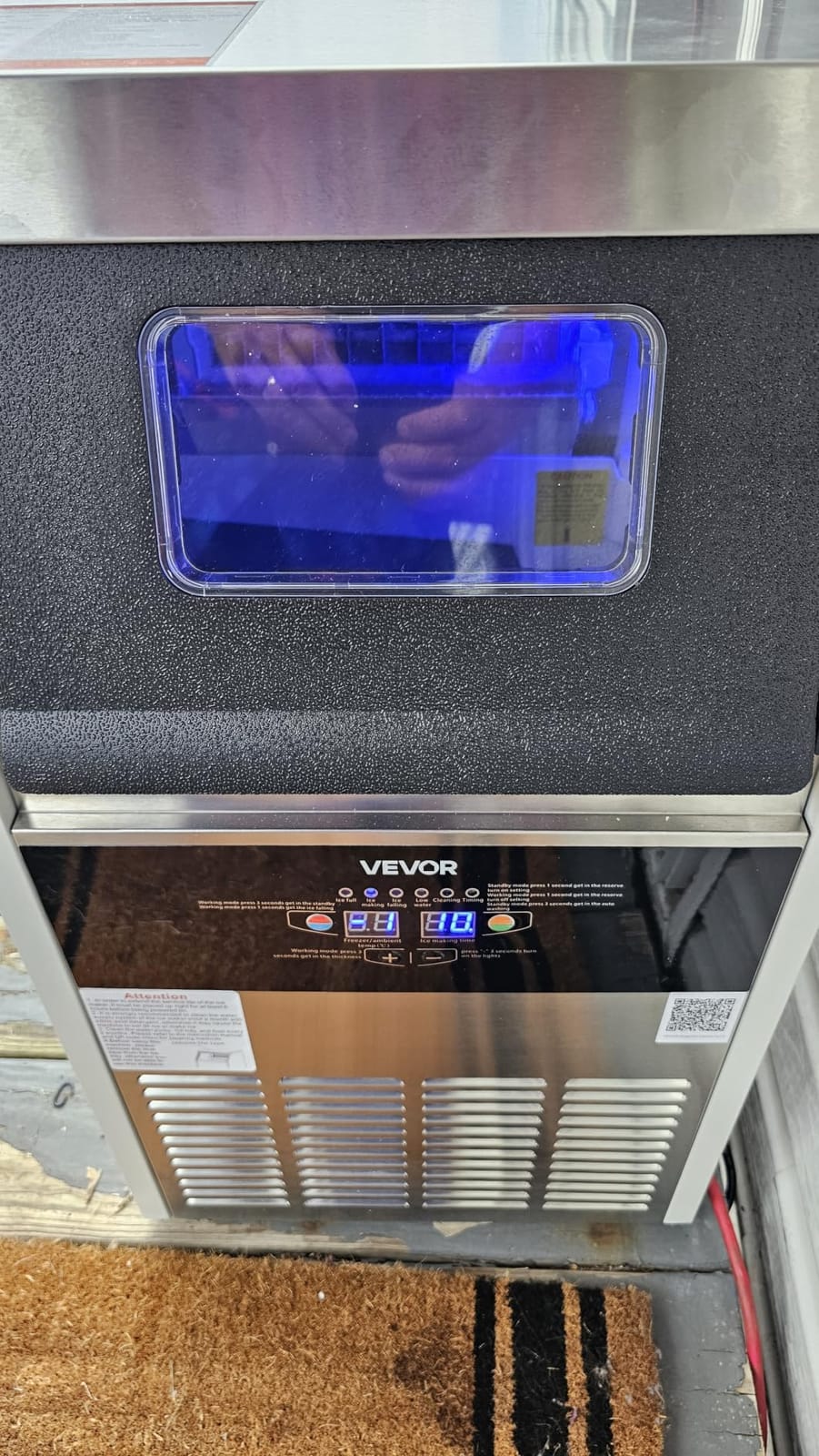 VEVOR Commercial Ice Maker Machine, 130 lbs/24h with 16-30 lbs Storage Capacity, Built-in/Freestanding/Under Counter, Stainless Steel Ice Maker with LED Display & Self-Cleaning, Home Bar Restaurant customer photo 2