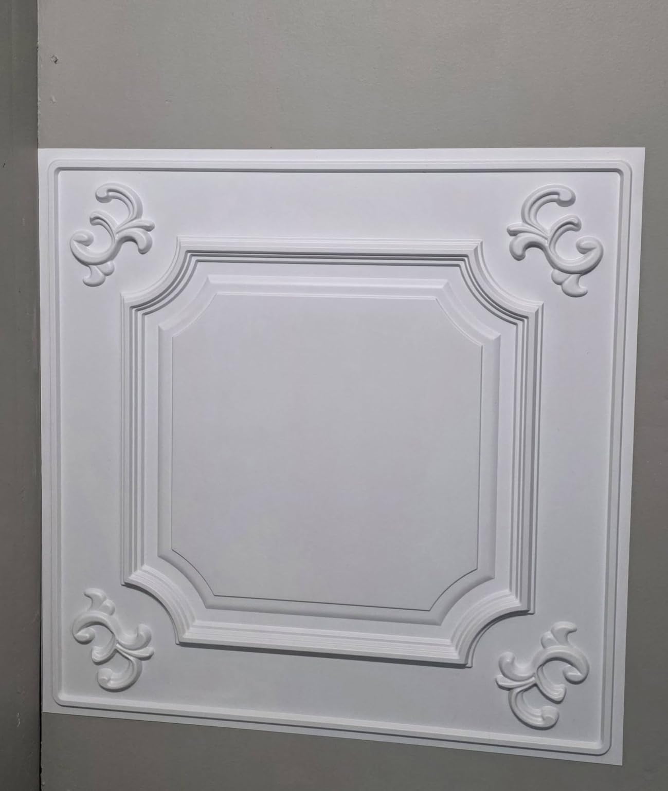 Art3d Decorative Drop Ceiling Tiles 2x4 ft, Quick Install Decorative 3D PVC Ceiling Panels for Room and Commercial Decor, 12 Pack, Covers 96 Sq.ft., Rectangular White customer photo 2