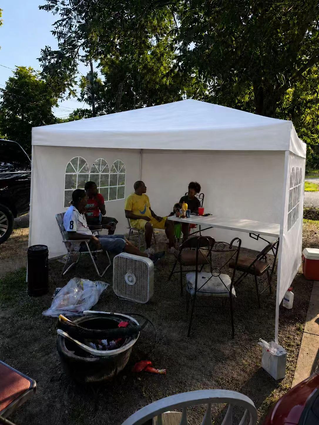 10x10 Pop Up Canopy Tent with Dual Vented Roof, One Push Setup, White | 210D Water-Resistant, UPF 50+ UV Protection, Steel Frame, for Patio, Camping & Events customer photo 1