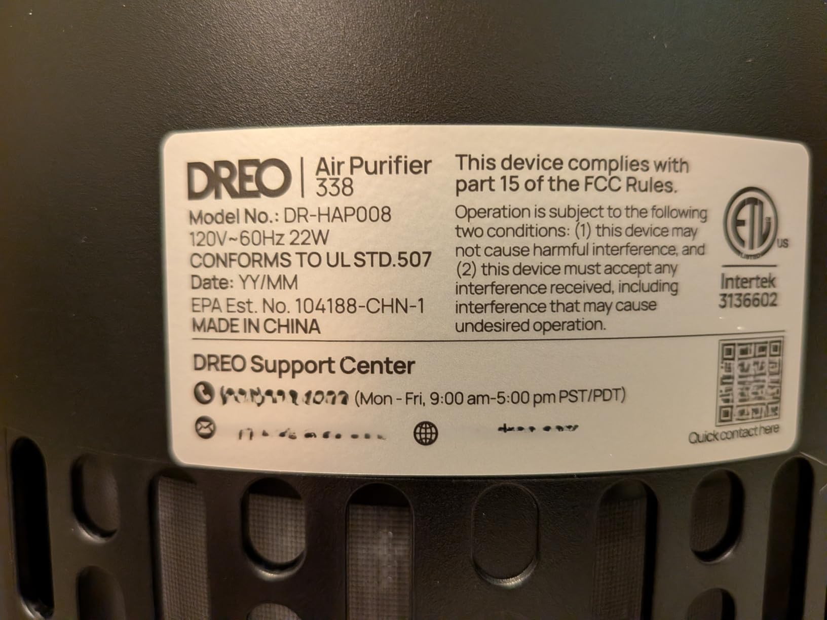 DREO DR-HAP008 Air Purifier for Home, HEPA Sleep Mode, AHAM VERIFIDE Air Purifiers for Bedroom, Pets, Smoke, Dust, Pollen & Odors, PM2.5 Monitor, Auto & Turbo Mode, 4 Speeds, Scent Diffuser customer photo 1