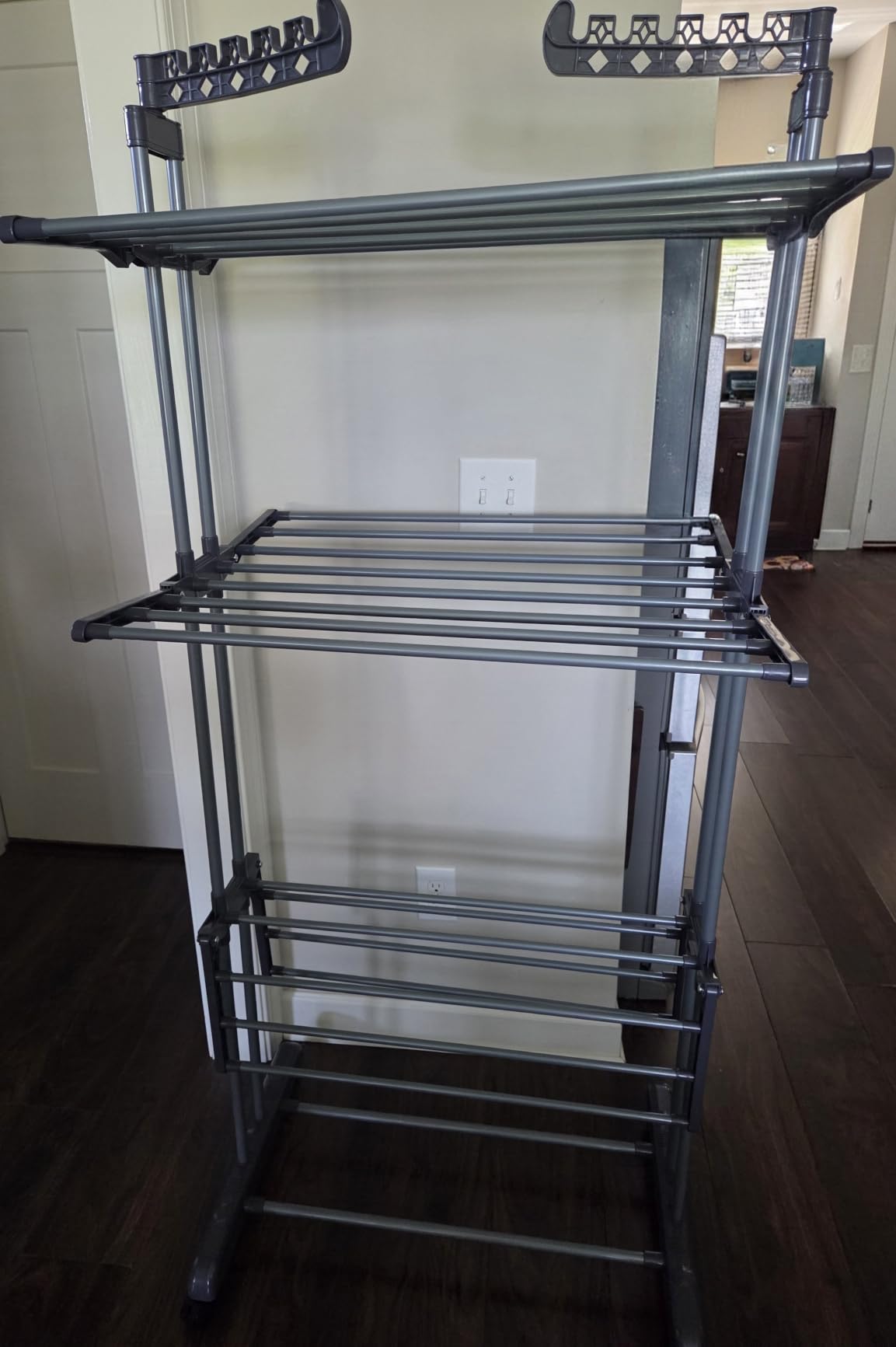 80% Off Clothes Drying Rack Foldable, 4-Tier Drying Rack with Wheels | Heavy Duty Foldable Laundry Drying Rack for Indoor Outdoor Air Drying, Ideal for Large Families, 19.68