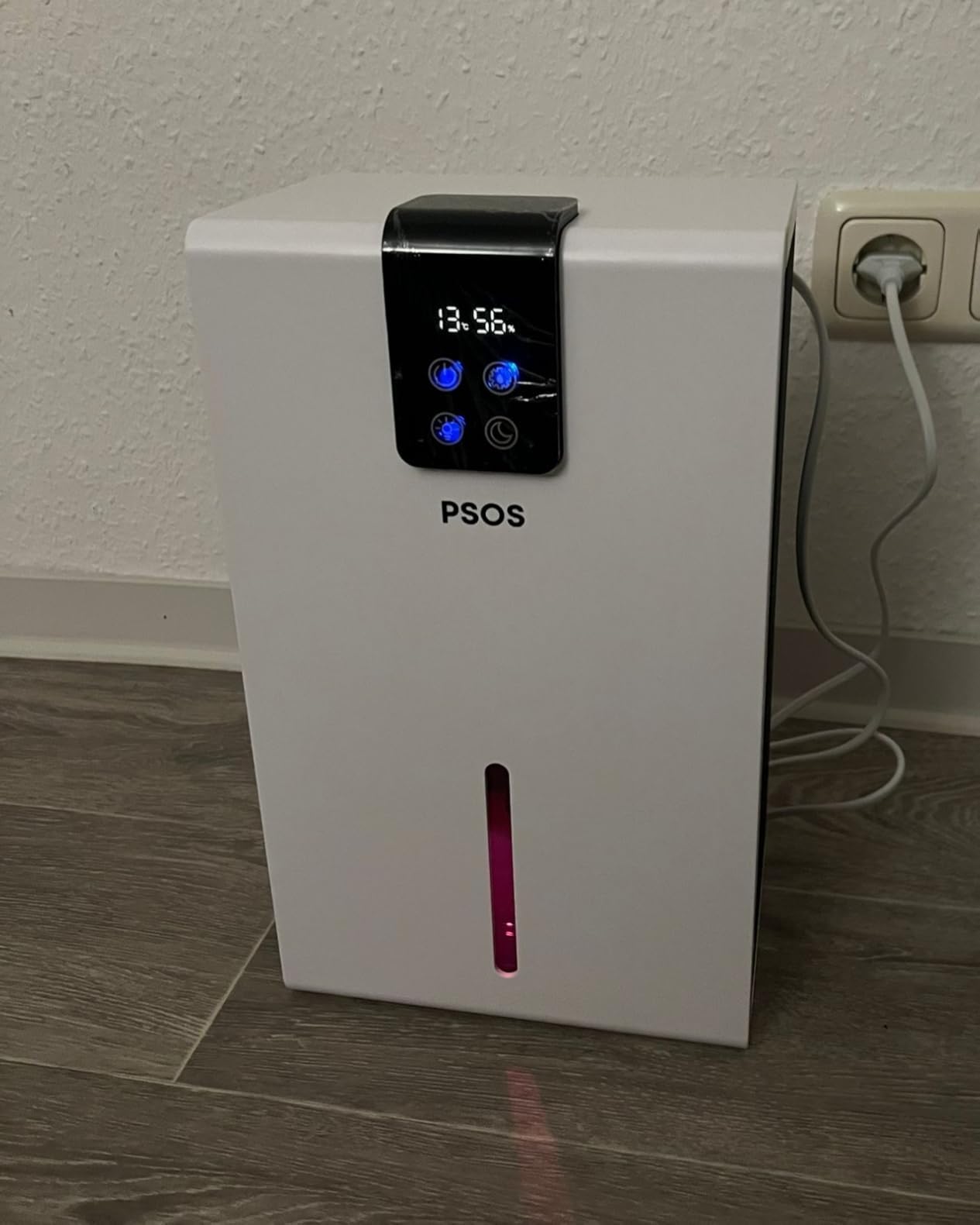 PSOS Dehumidifier, Dehumidifiers for Home, 98 OZ Water Tank, (1000 sq.ft) Quiet Dehumidifier for Basement Bathroom Bedroom with Humidity Display, Auto Shut Off, Relaxing 7 Color Ambient Light (White) customer photo 2