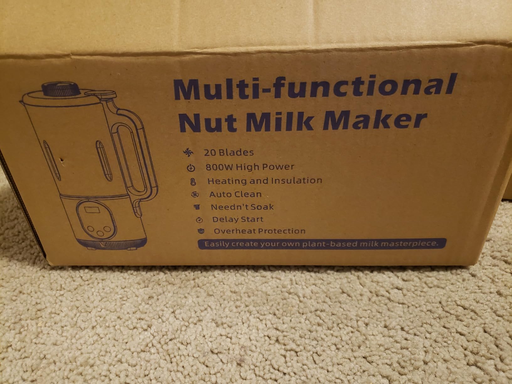 50oz Nut Milk Maker, 10 in 1 Automatic Nut Milk Maker with 20 Blades | Almond Milk Machine, Plant Based Milks Homemade Oat, Chowder, Juice, Soy Milk Machine with Delay Start, Boil Water, Keep Warm & Auto Clean customer photo 1