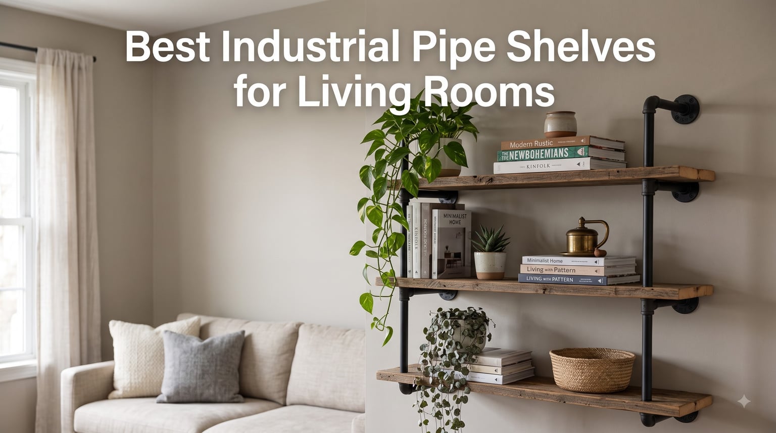 Best Industrial Pipe Shelves for Living Rooms