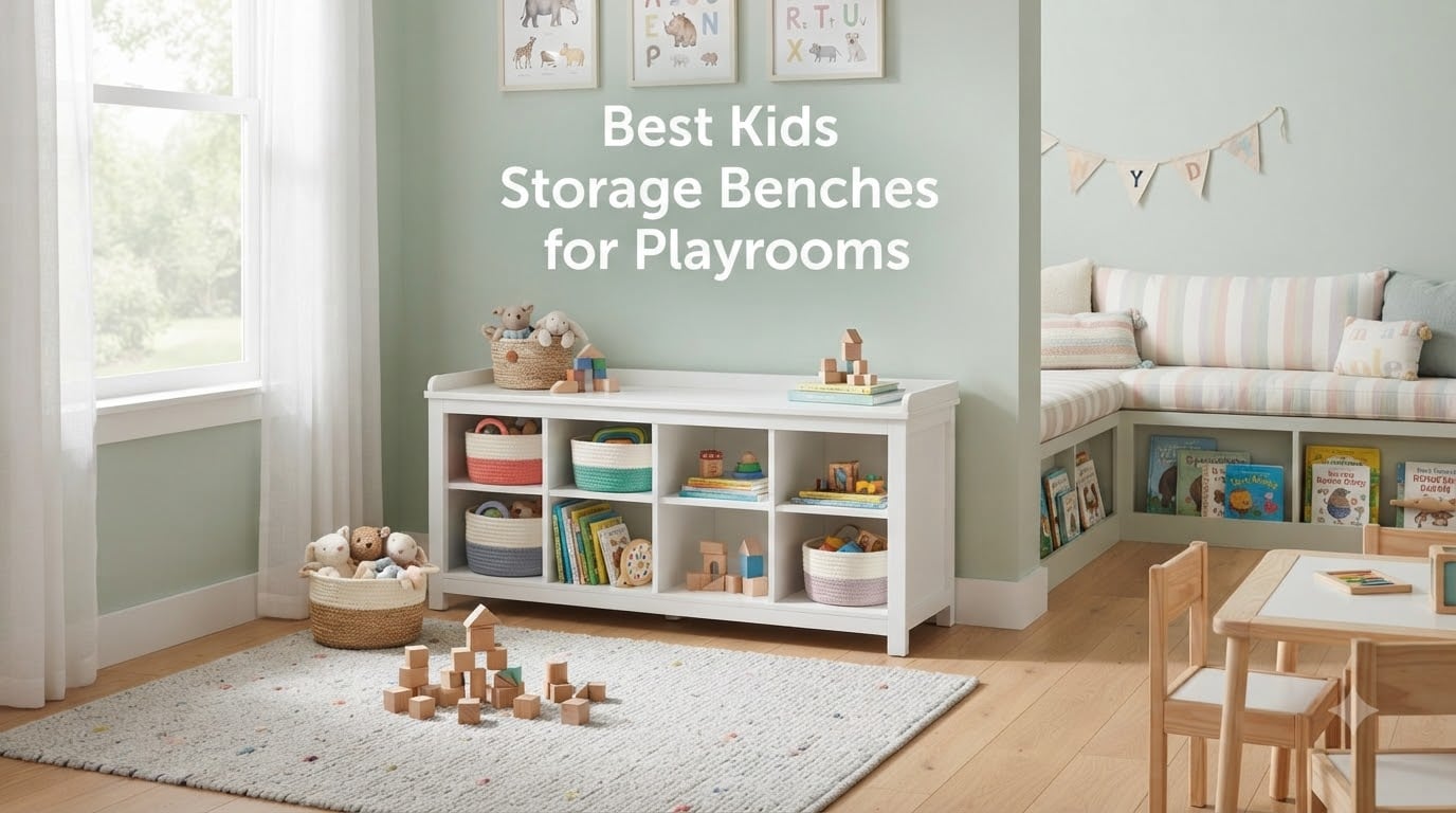 Best Kids Storage Benches for Playrooms