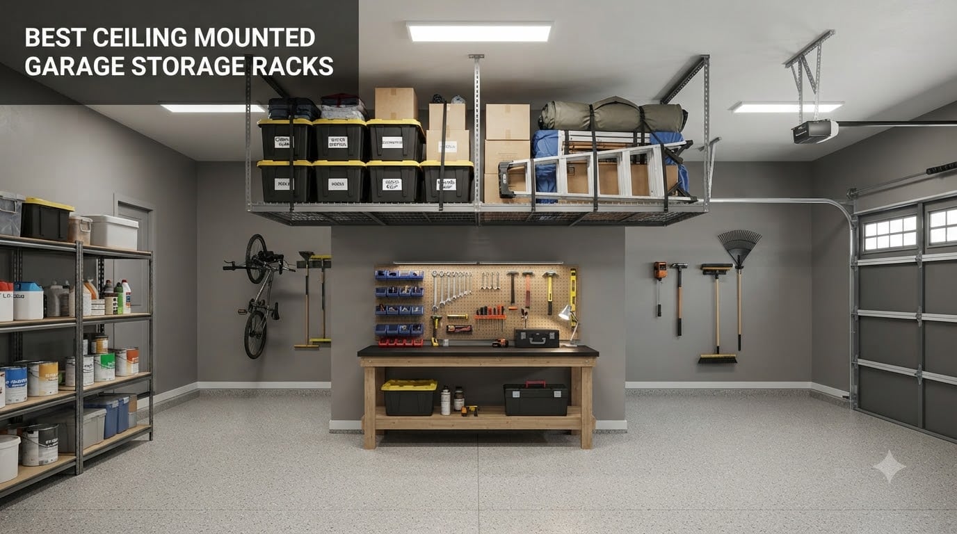 best ceiling mounted garage storage racks