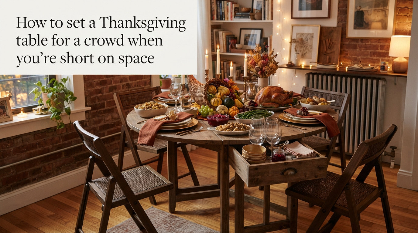 How to set a Thanksgiving table for a crowd when you're short on space