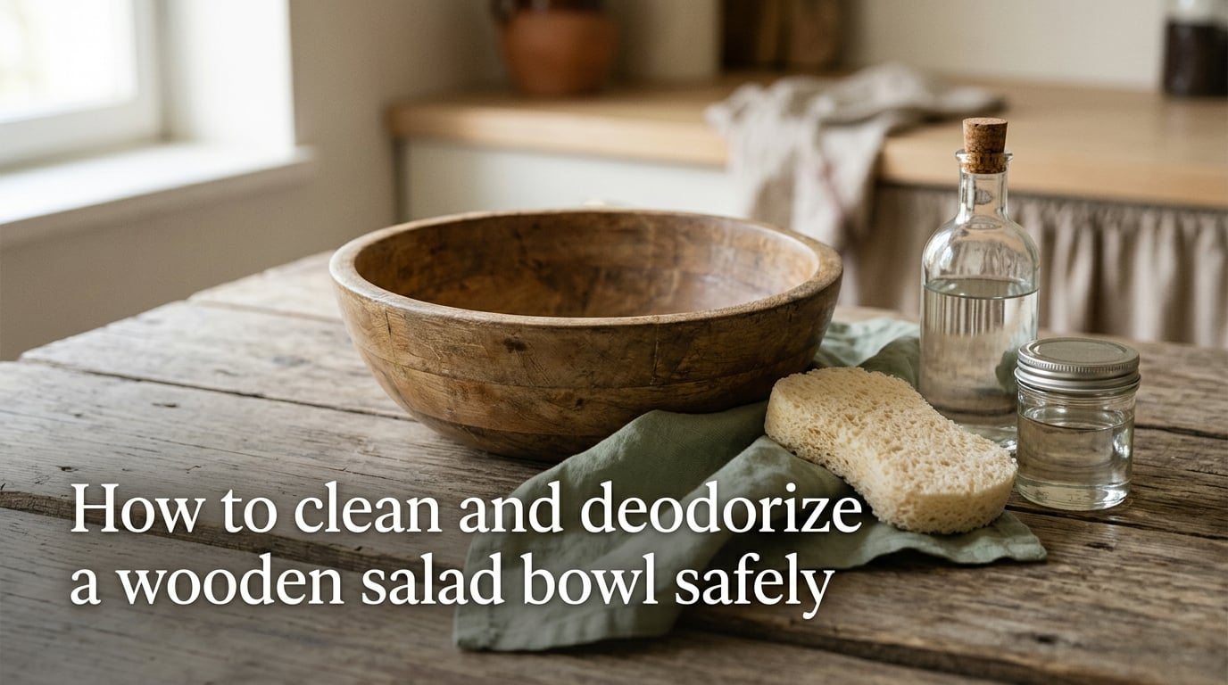 How to clean and deodorize a wooden salad bowl safely