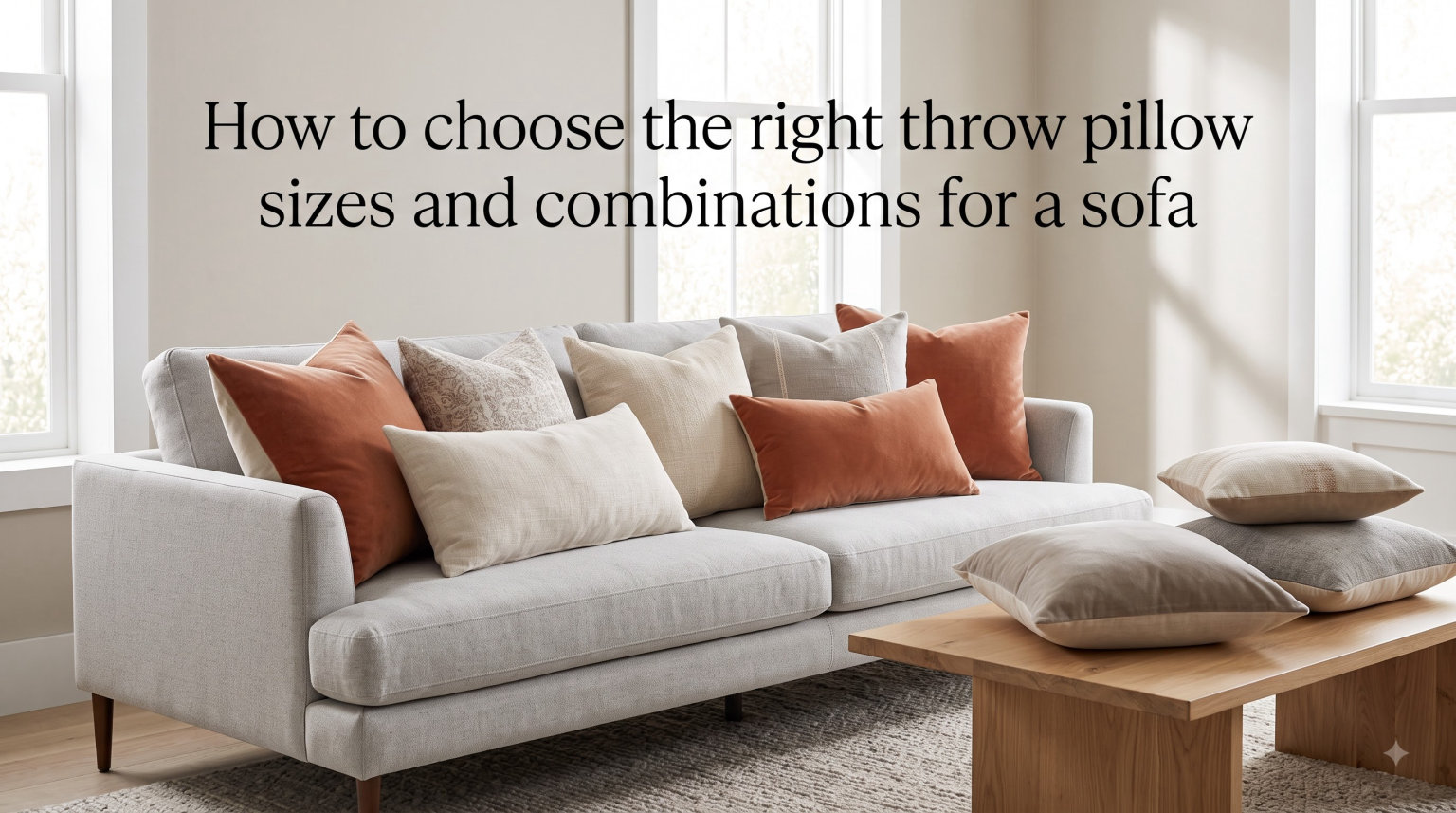 How to choose the right throw pillow sizes and combinations for a sofa