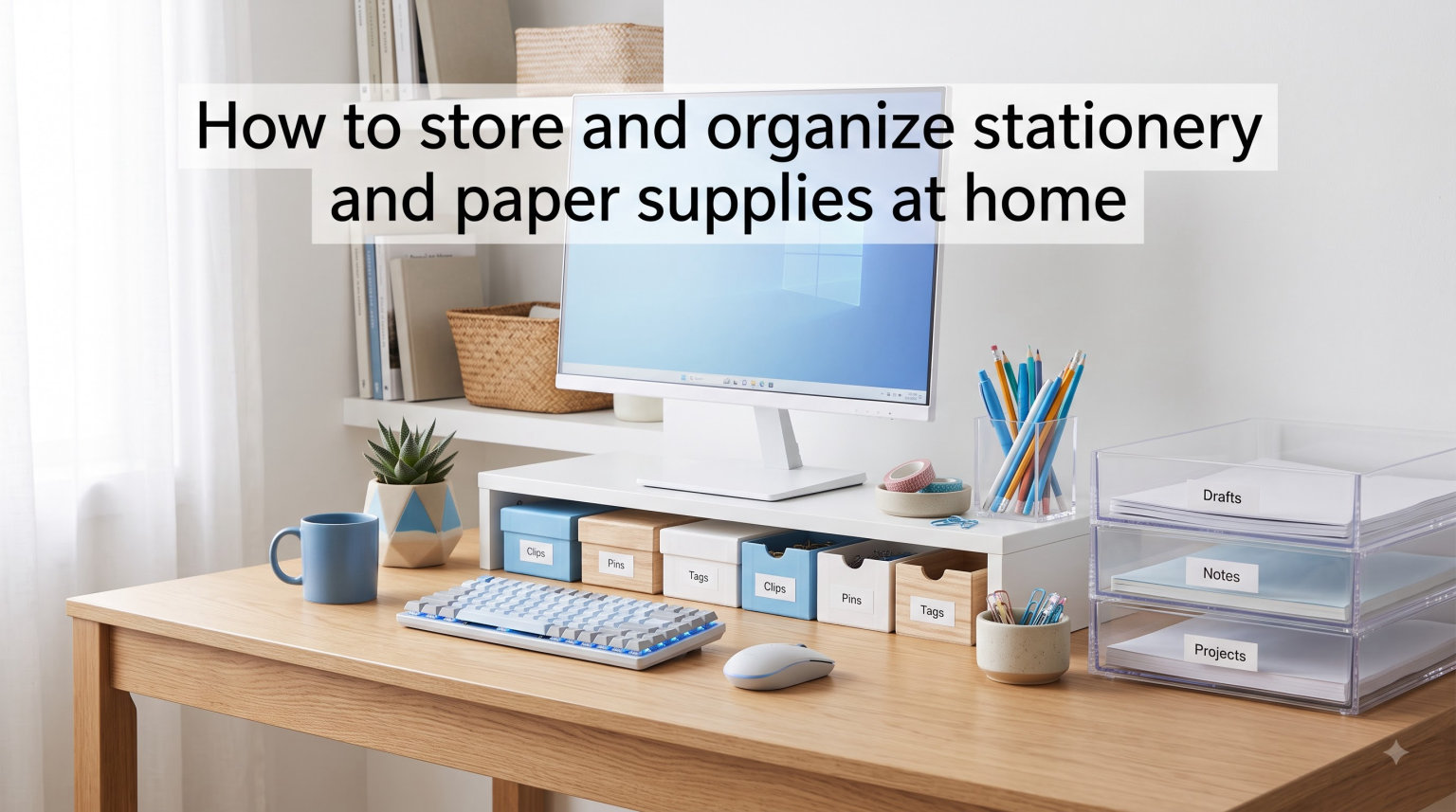 How to store and organize stationery and paper supplies at home