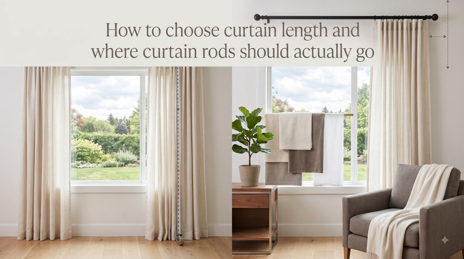 How to choose curtain length and where curtain rods should actually go
