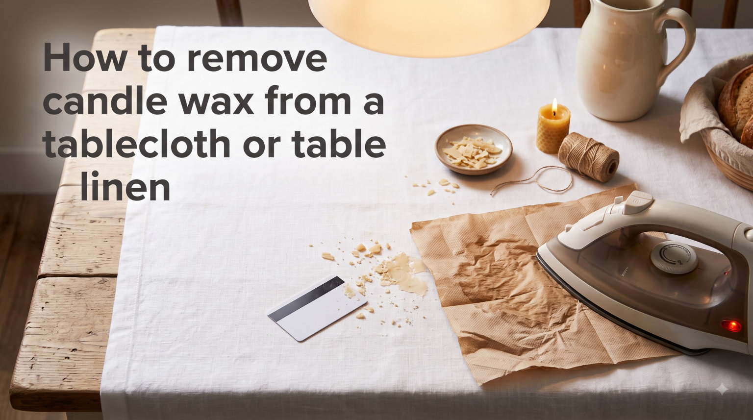 How to remove candle wax from a tablecloth or table linen