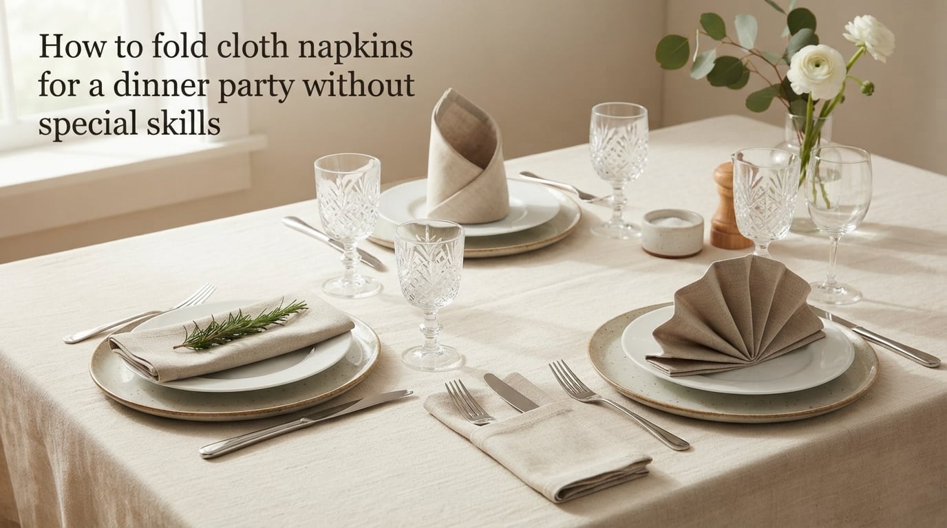 How to fold cloth napkins for a dinner party without special skills