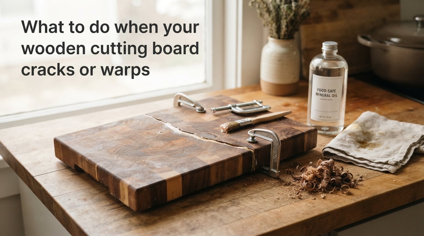 What to do when your wooden cutting board cracks or warps