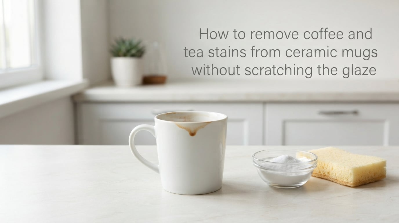 How to remove coffee and tea stains from ceramic mugs without scratching the glaze