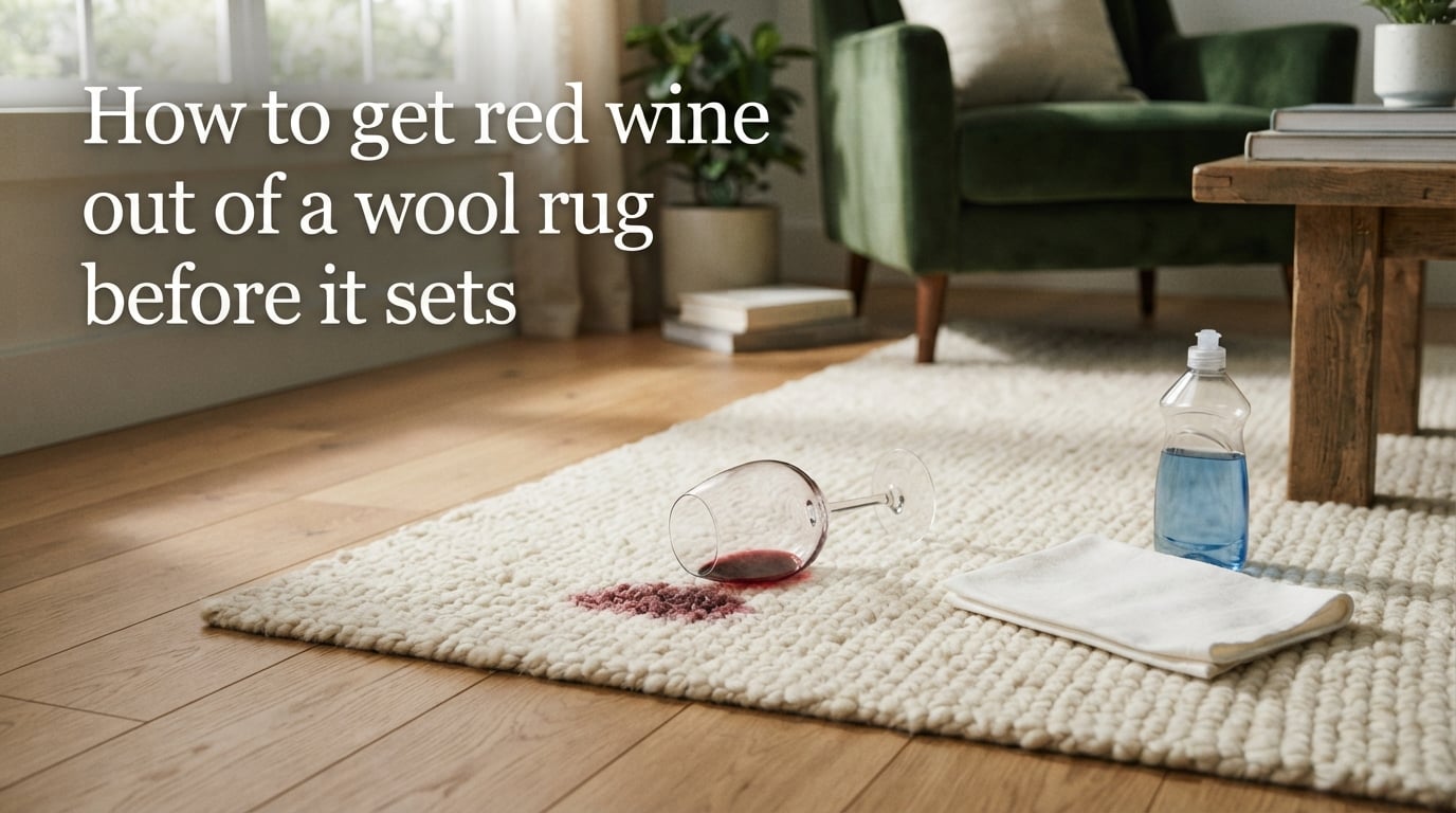How to get red wine out of a wool rug before it sets