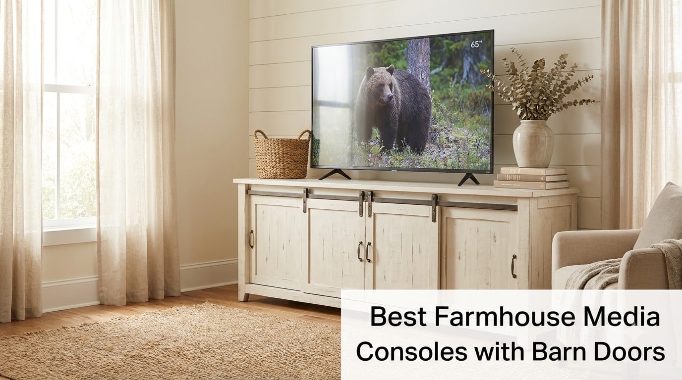 Best Farmhouse Media Consoles with Barn Doors