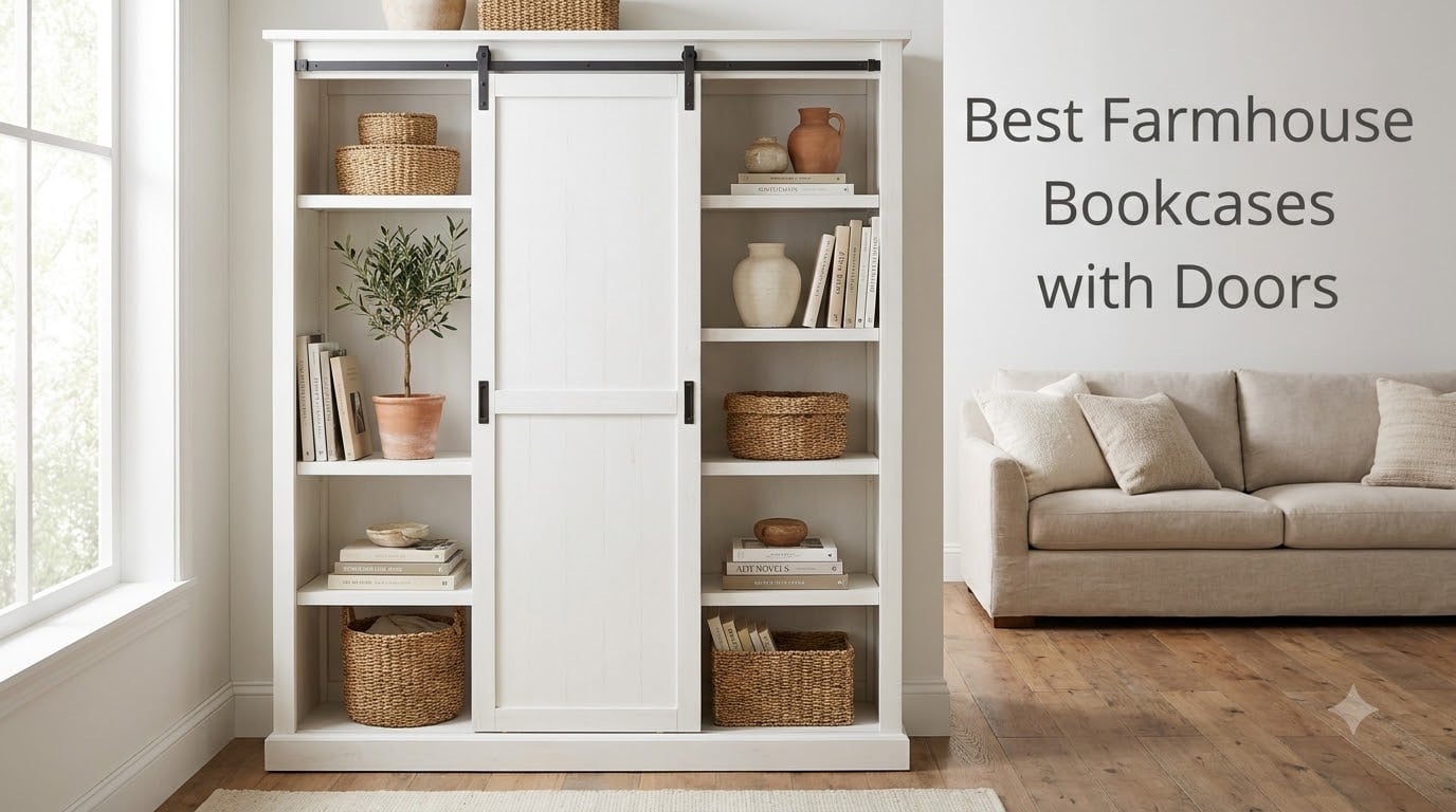 Best Farmhouse Bookcases with Doors