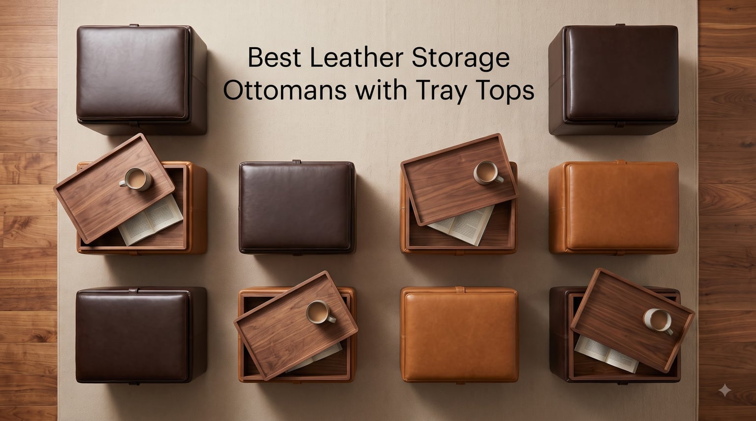 Best Leather Storage Ottomans with Tray Tops