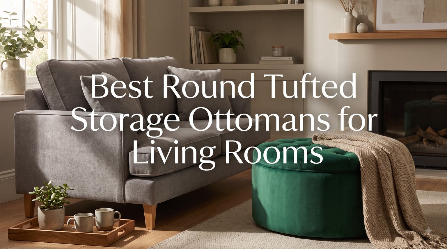 Best Round Tufted Storage Ottomans for Living Rooms