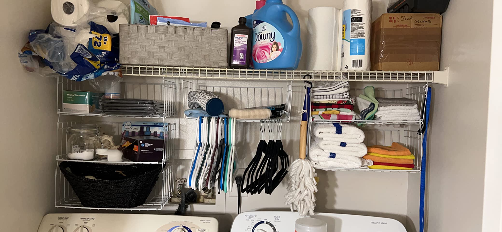 ClosetMaid Wire Hanging Shelf Basket for Storage, Organization in Closet or Pantry, No Assembly or Installation, Durable, White customer photo 1