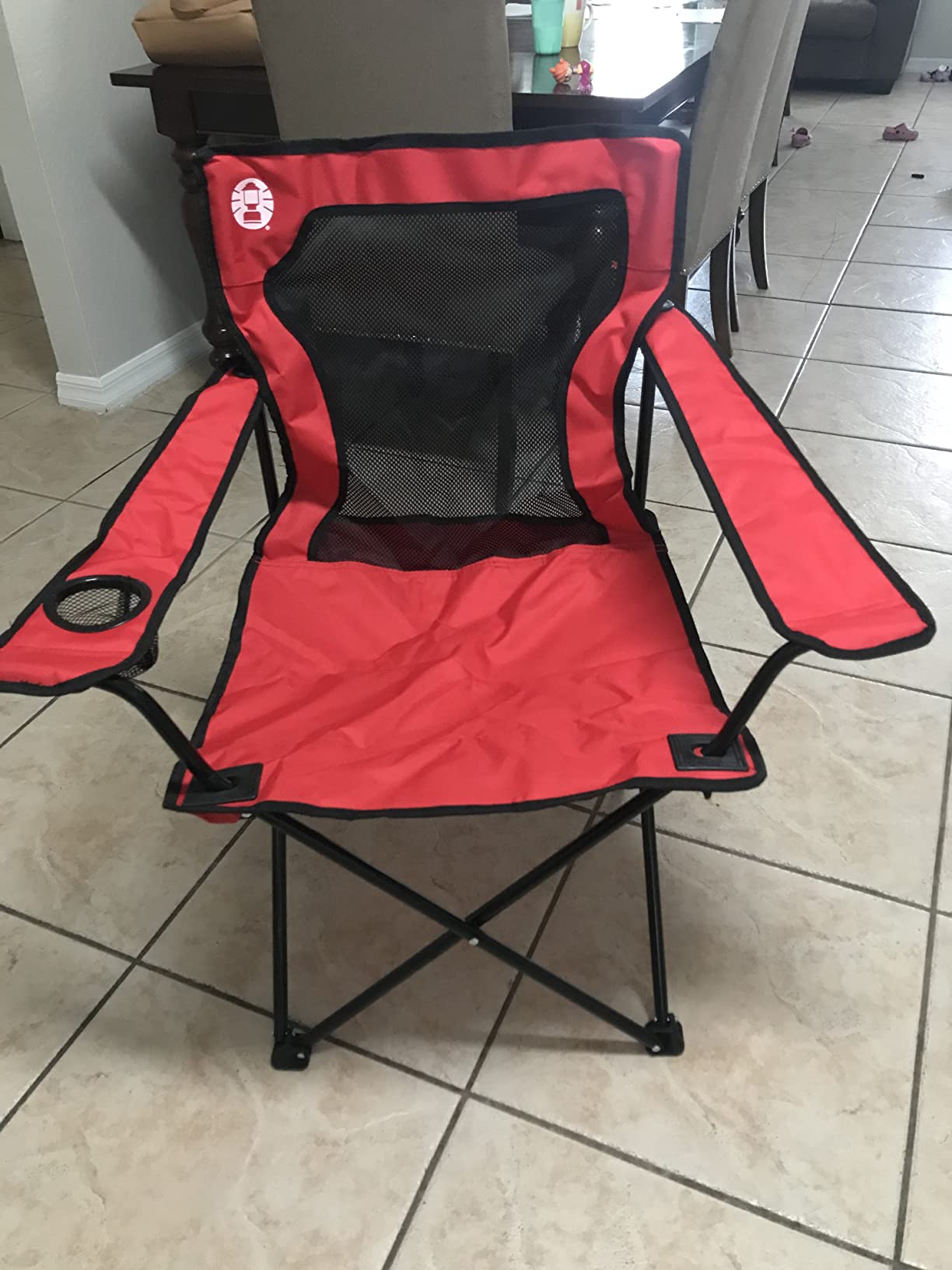 Coleman Broadband Mesh Quad Camping Chair with Carry Bag & Cup Holder, Cooling Mesh Back with Adjustable Arms, Great for Camping, Tailgating, Firepits, Patio, & More customer photo 1
