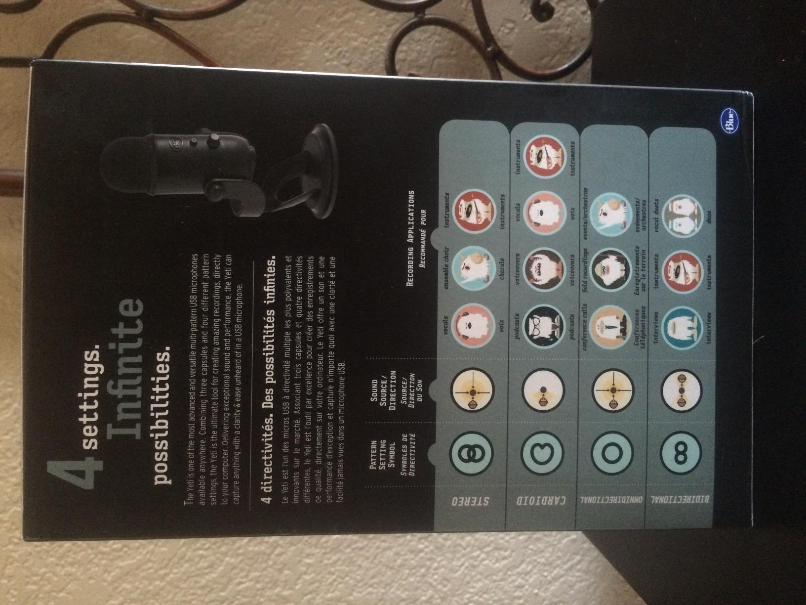 Logitech Creators Blue Yeti USB Microphone for PC, Mac, Gaming, Recording, Streaming, Podcasting, Studio and Computer Condenser Mic with Blue VO!CE effects, 4 Pickup Patterns, Plug and Play - Blackout customer photo 1