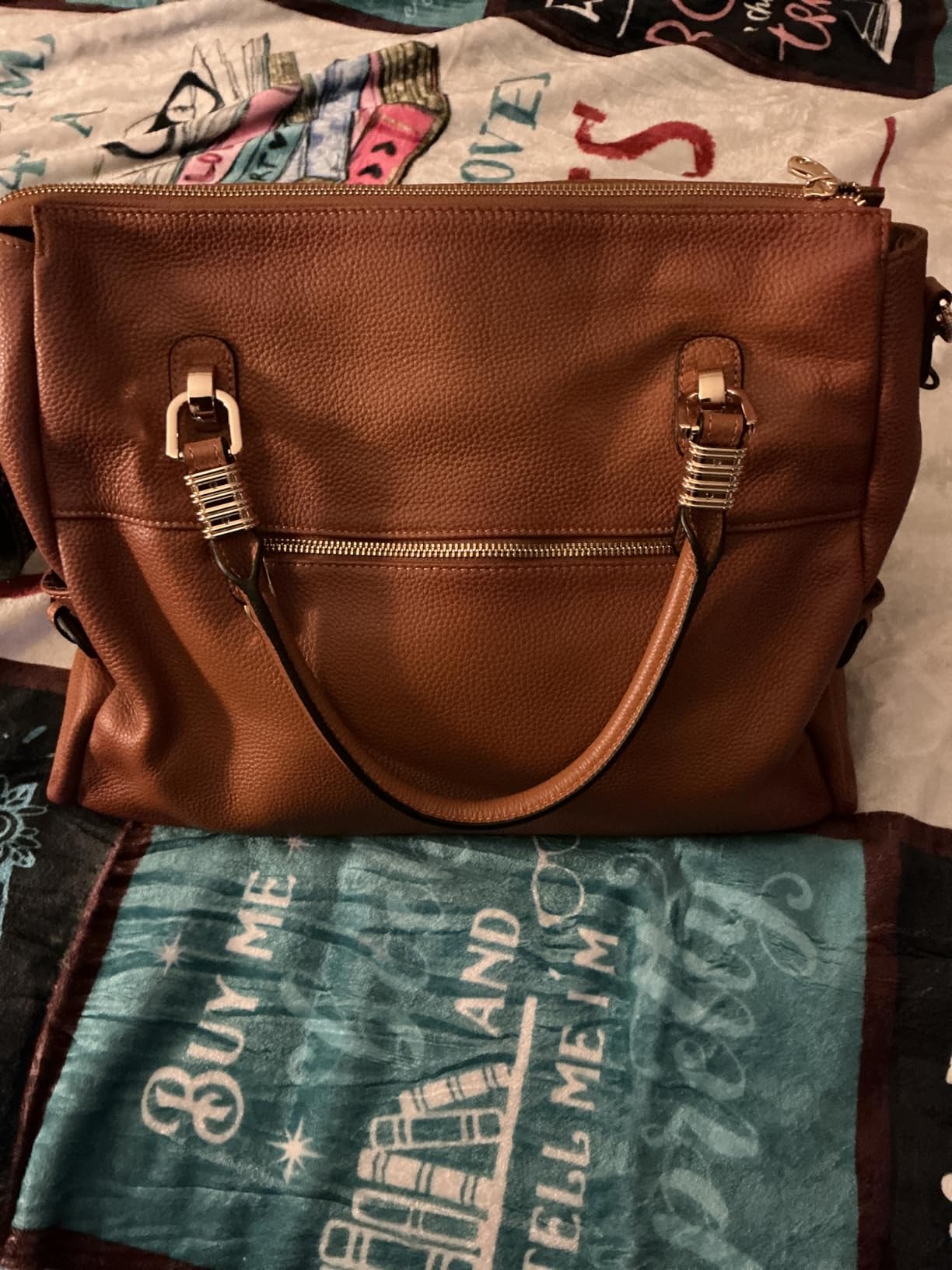 Kattee Women's Leather Purses and Handbags Satchel Tote Shoulder Bag | Top grain pebbled cowhide leather purses with protective feet, and a detachable strap for work, business, and travel. customer photo 2
