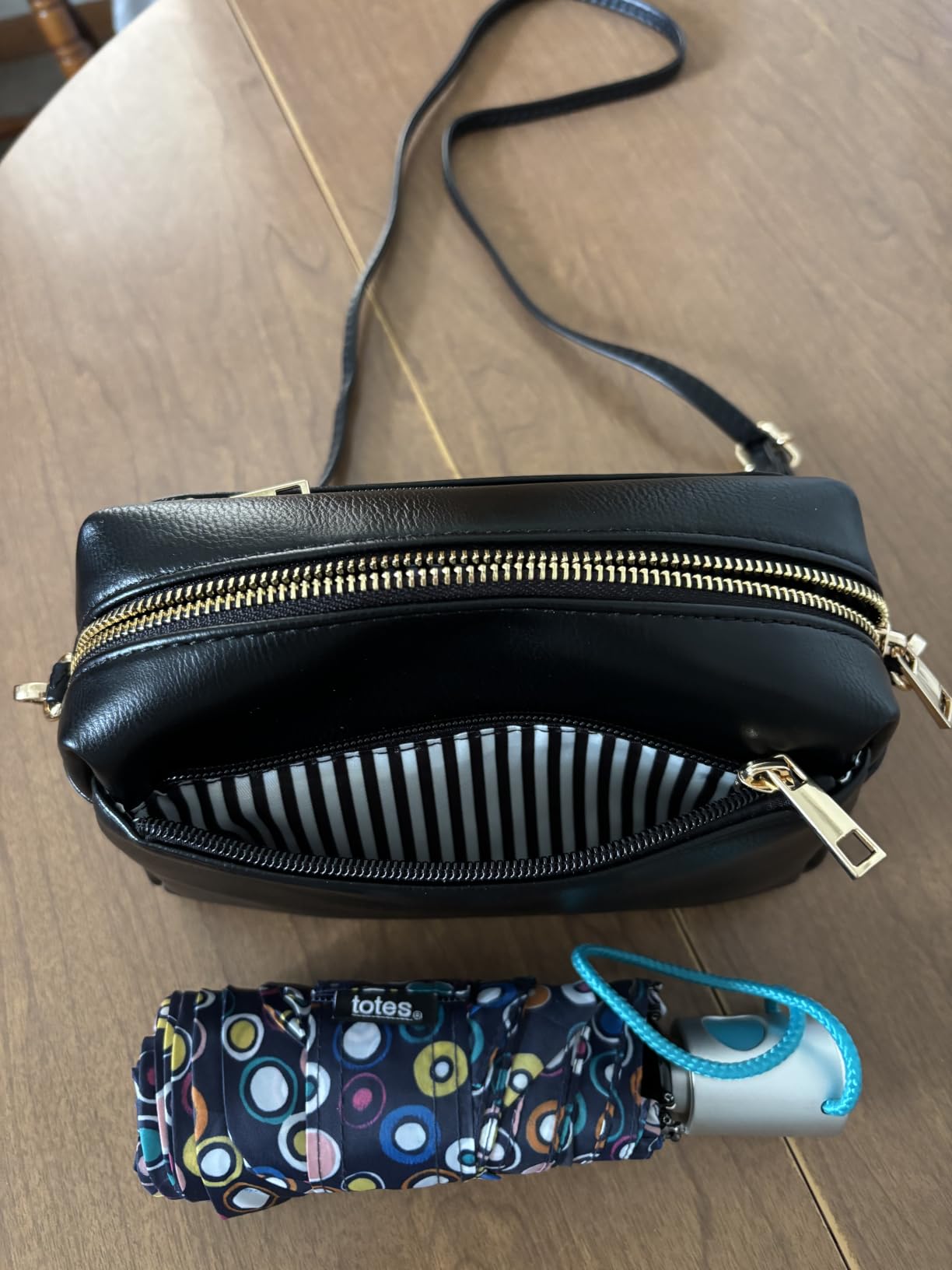FashionPuzzle Triple Zip Small Crossbody Bag customer photo 2