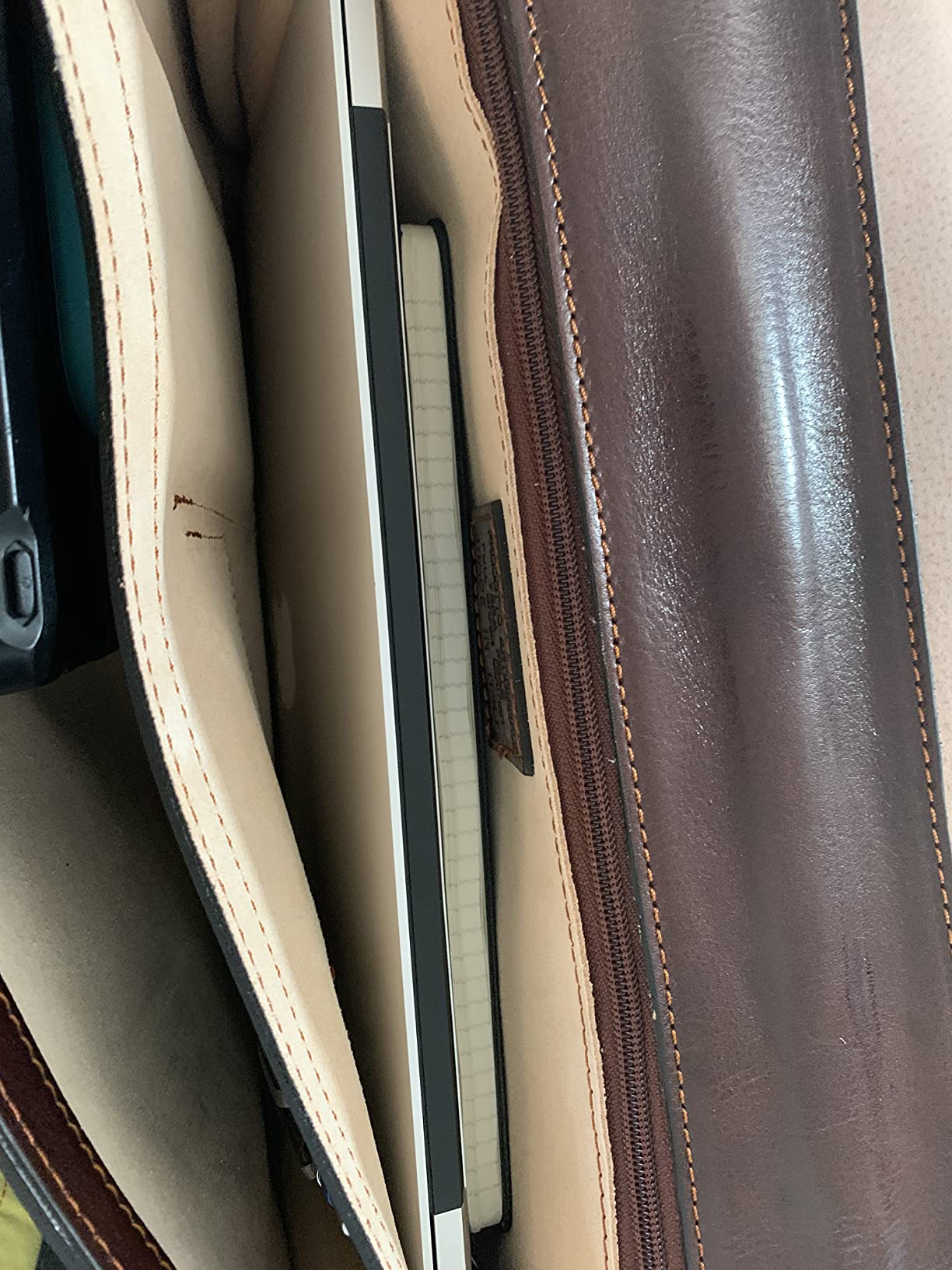 Time Resistance Leather Briefcase for Men - Italian Full Grain Leather Laptop Bag - Messenger Bag - Gift Box Included customer photo 2