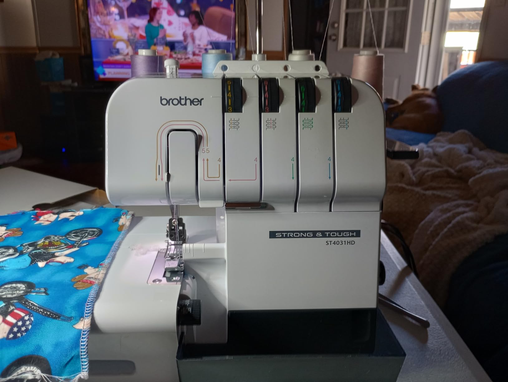 Brother ST4031HD Serger, Strong & Tough Serger, 1,300 Stitches Per Minute, Durable Metal Frame Overlock Machine, Large Extension Table, 3 Included Accessory Feet, 12.99 x 14.37 x 17.01 in., White customer photo 2