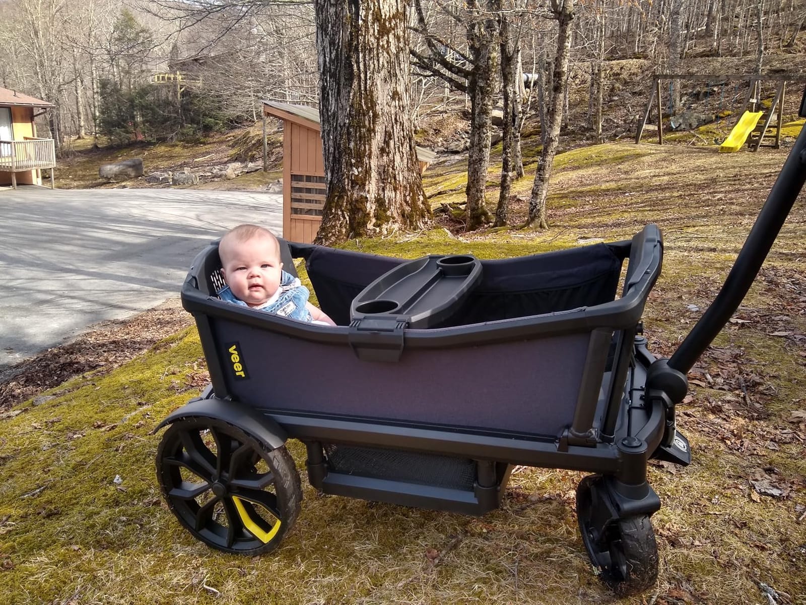 Veer All-Terrain Cruiser | Premium Off-Road Wagon Stroller for Babies, Toddlers, and Kids | Push/Pull/Push-Along Steering for Uneven Terrain | JPMA Certified | Lightweight and Collapsible | 2 Seats customer photo 1