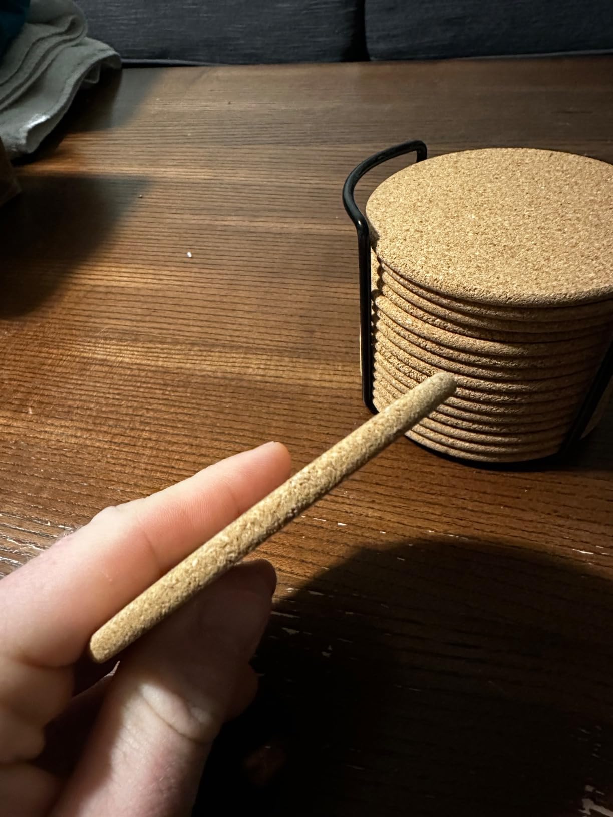Cork Coasters for Drinks with Metal Holder - 16 Pcs Round 4 inch Drink Coaster Thick Absorbent Heat-Resistant Saucer - Used for Cold Hot Beverages Glasses Mugs Cups Plants Apartment Decor Bar Table customer photo 1