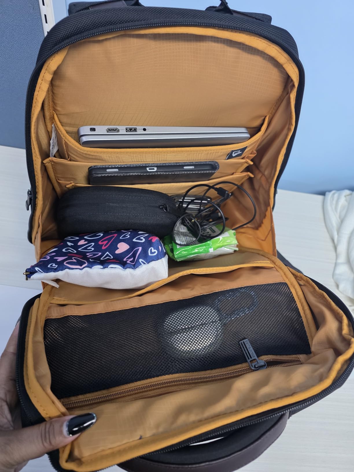 Samsonite Kombi Business Backpack – Ballistic Nylon, 15.6” Laptop Compartment, Tablet Pocket, SmartSleeve™, Multi-Pocket Organizer, Padded Straps & Back, Top Handle, Fleece-Lined Accessory Pocket customer photo 2