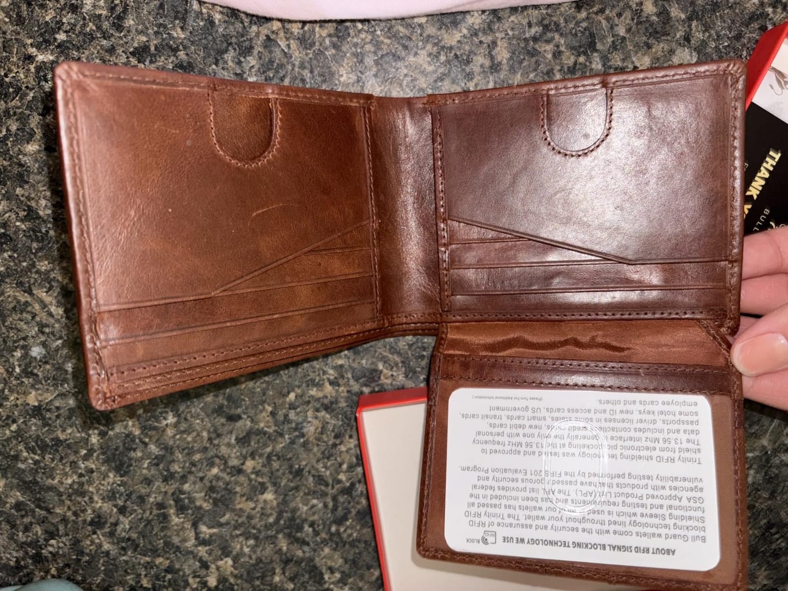 BULL GUARD RFID Blocking Bifold Mens Wallet Premium Top Grain Leather Brown Extra Capacity Wallet for Men Genuine Leather Western Brown, 11+ Cards, Flip Up ID Window, Gift For Men in Nice Gift Box customer photo 2