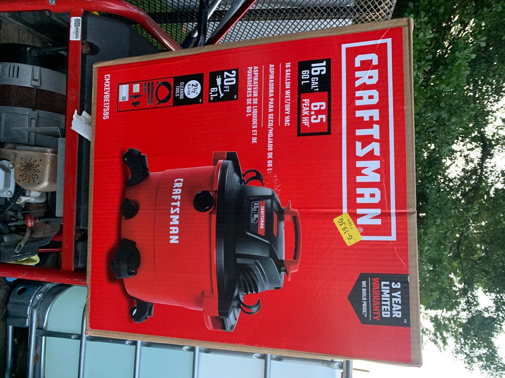 CRAFTSMAN CMXEVBE17595 16 Gallon 6.5 Peak HP Wet Dry Shop Vacuum customer photo 1