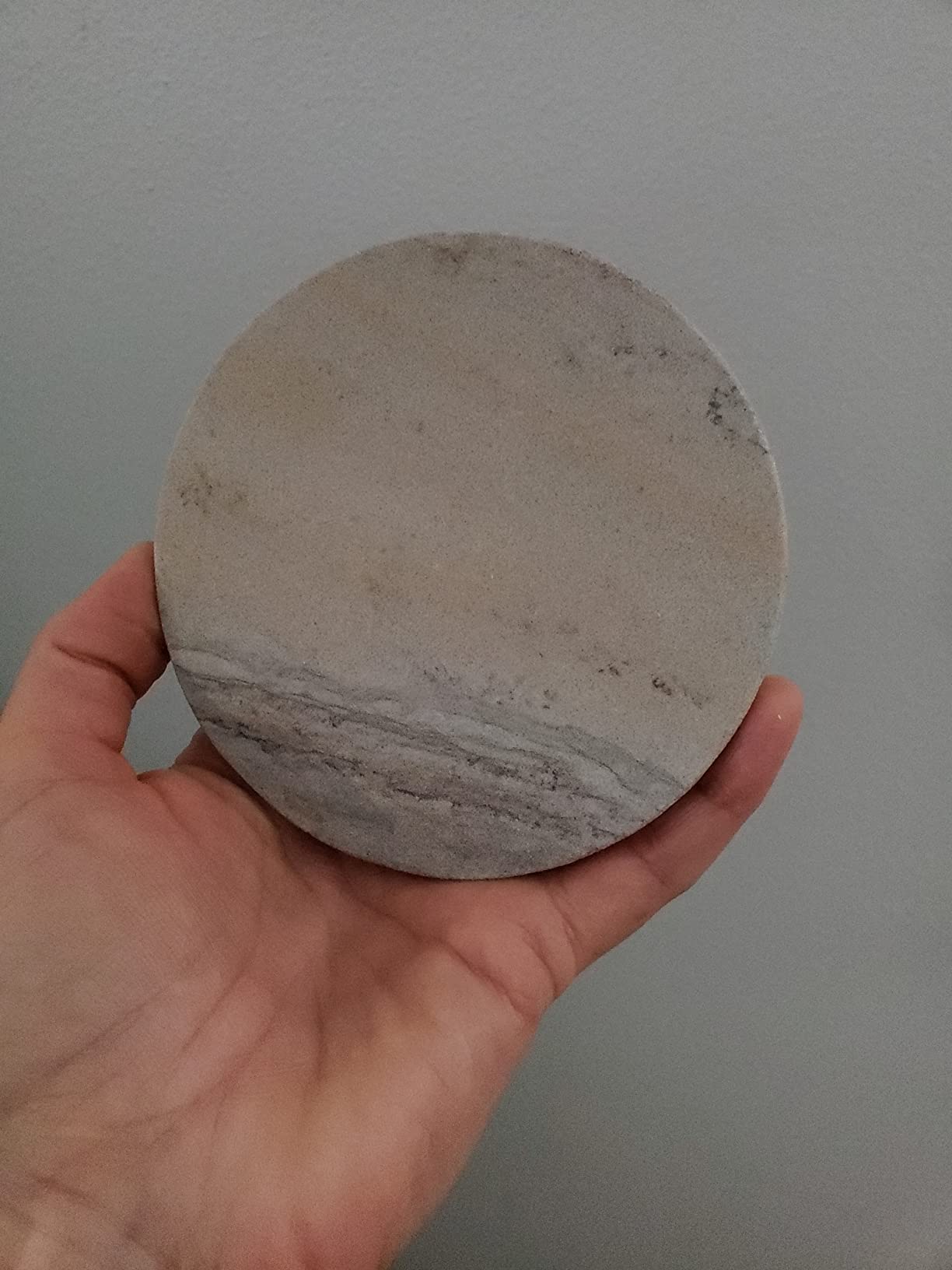 Sandstone Water Absorbent Hand Crafted Round Coasters for Drinks - 4 Inches Wide Thirsty Stone Bar/Drink Coasters- Made from Rainbow Sandstone (Set of 6 Without Holder) customer photo 2