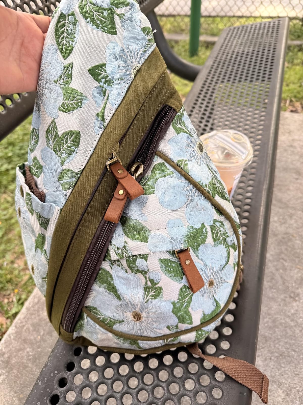 KL928 Canvas Sling Bag - Small Crossbody Backpack Shoulder Casual Daypack Rucksack for Men Women(Large Version,Olive Green) customer photo 1