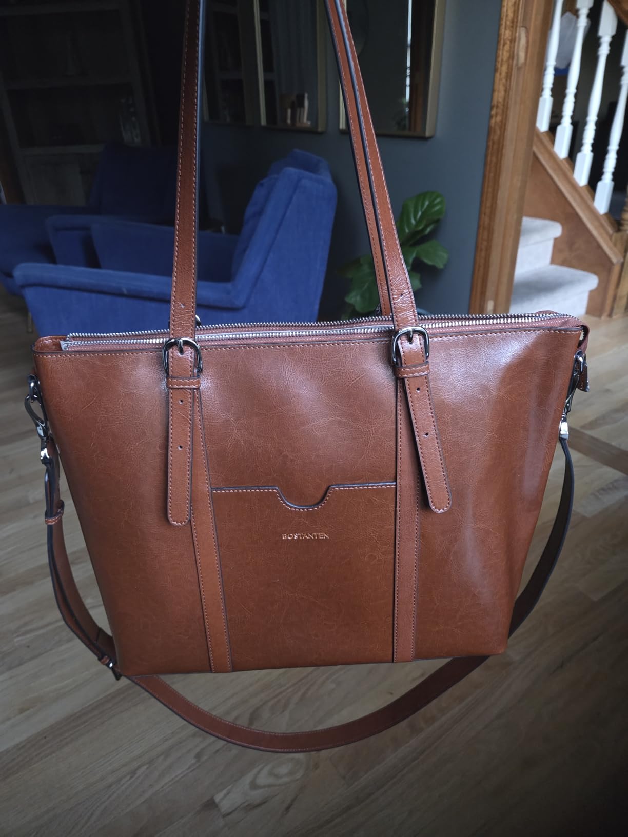 BOSTANTEN Genuine Leather Laptop Bag for Women 15.6'' Briefcase Tote Bags customer photo 1