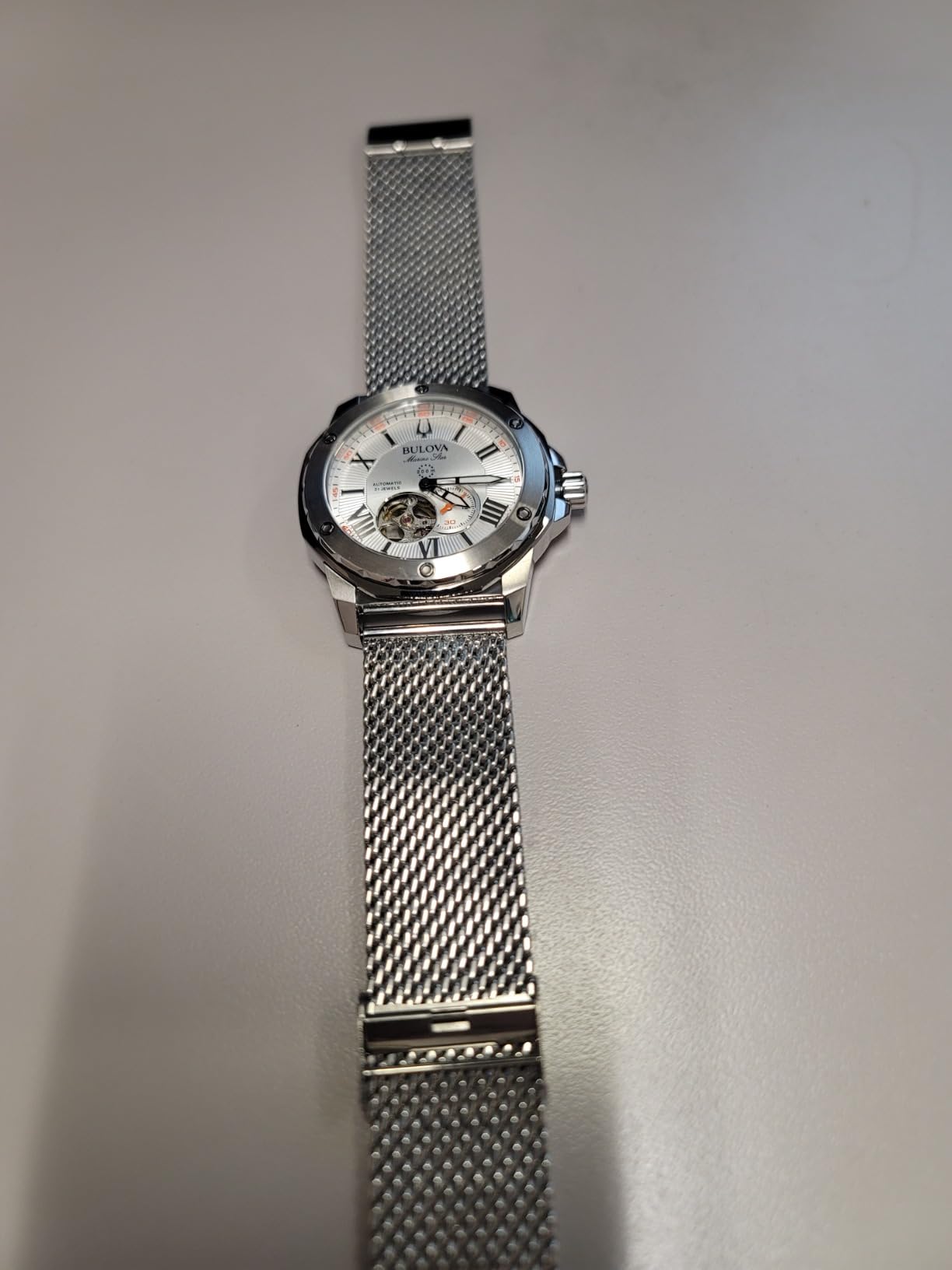 Bulova Men's Marine Star 'Series A' Automatic Watch with Orange Silicone Strap Style: 98A226 customer photo 1