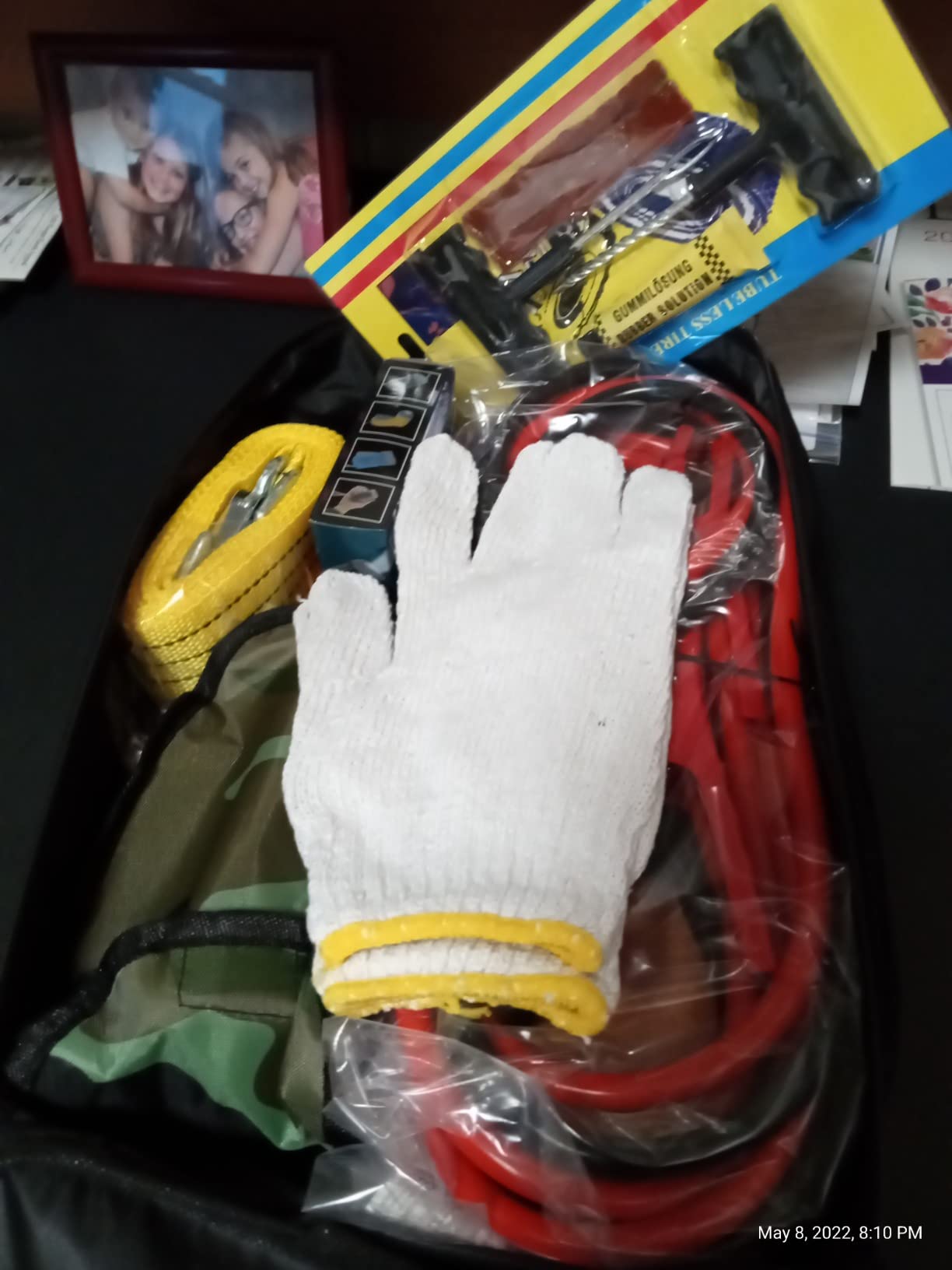 HAIPHAIK Car Emergency Kit with 11.8ft Jumper Cables, Roadside Safety Kit customer photo 2