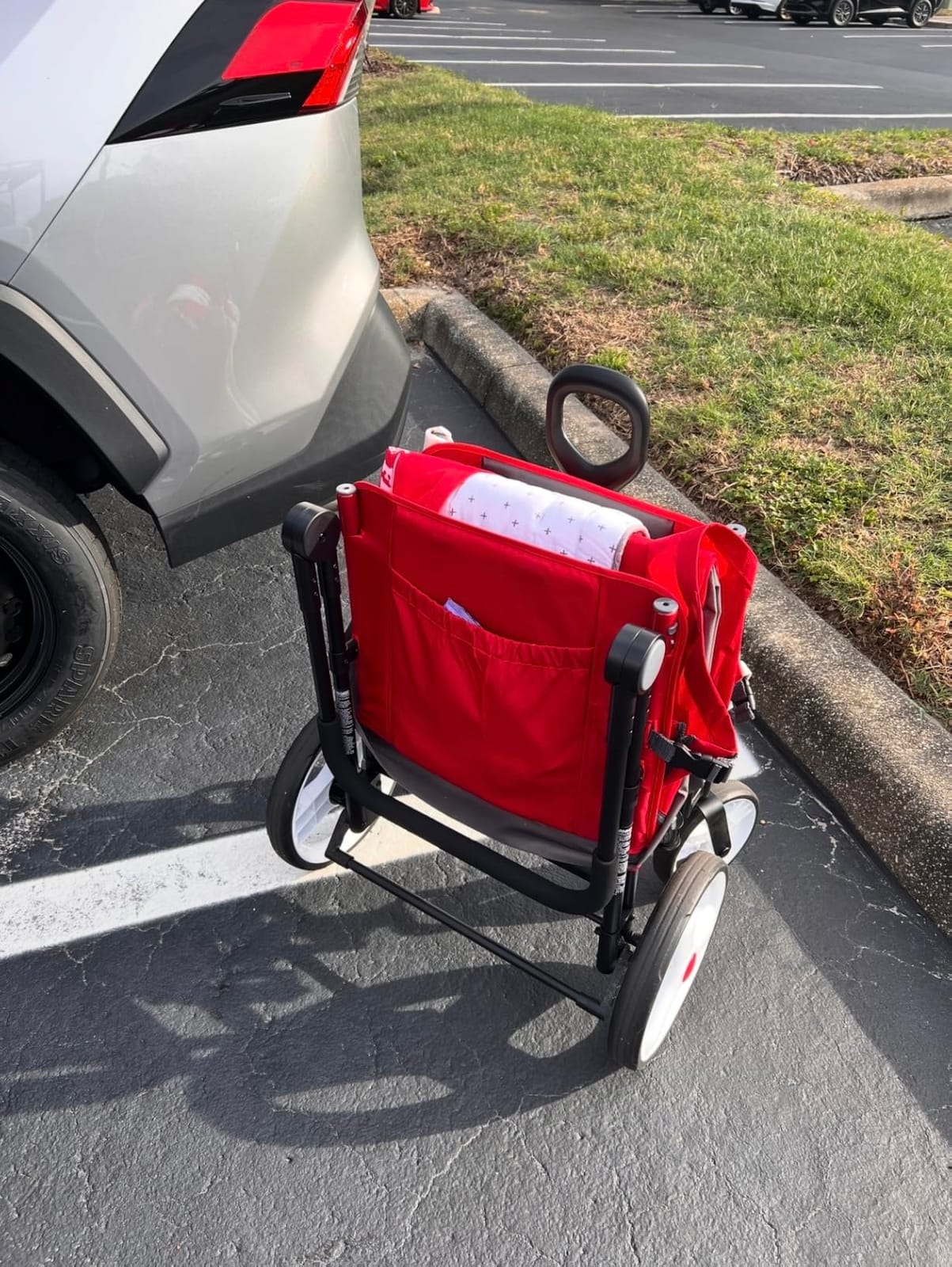 Radio Flyer Wagon for Kids, Baby Stroller, Outside Toys for Toddlers 1-3, Rolling Cart, Beach Cart with Wheels, Convertible Stroller Wagon for Kids Ages 1+ Years, Red customer photo 2