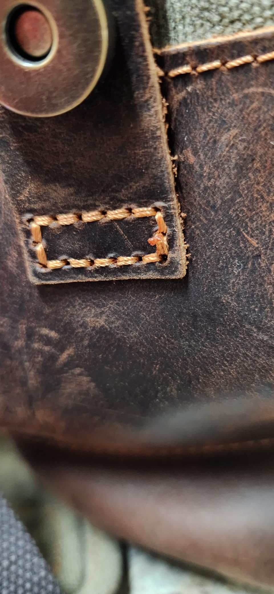 WUDON Men Travel Backpack, Genuine Leather-Waxed Canvas Shoulder Hiking Rucksack customer photo 1