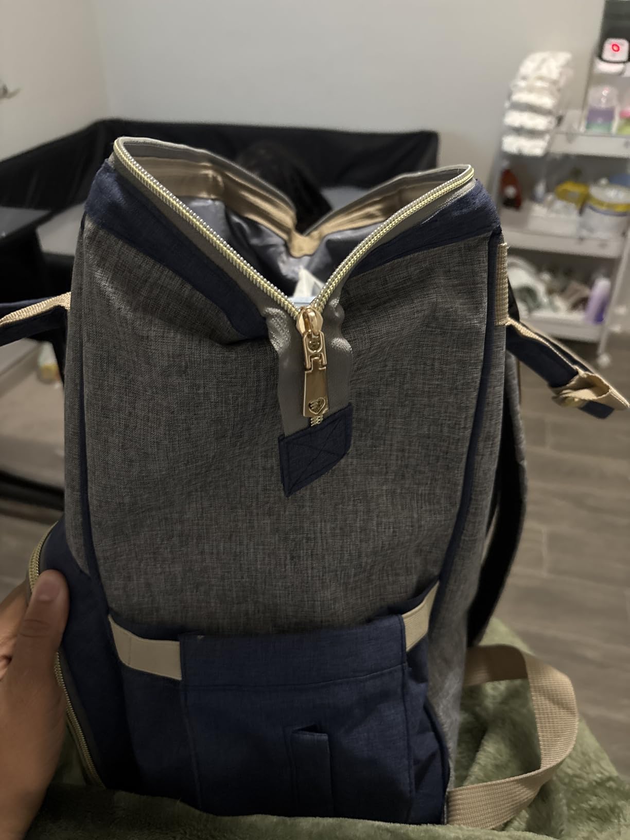 GAIVP Diaper Bag Backpack for Women, Baby Bags for Girls,Diaper Bag with Changing Pad, and Insulated Pockets (Dark Grey +Light Grey) customer photo 1