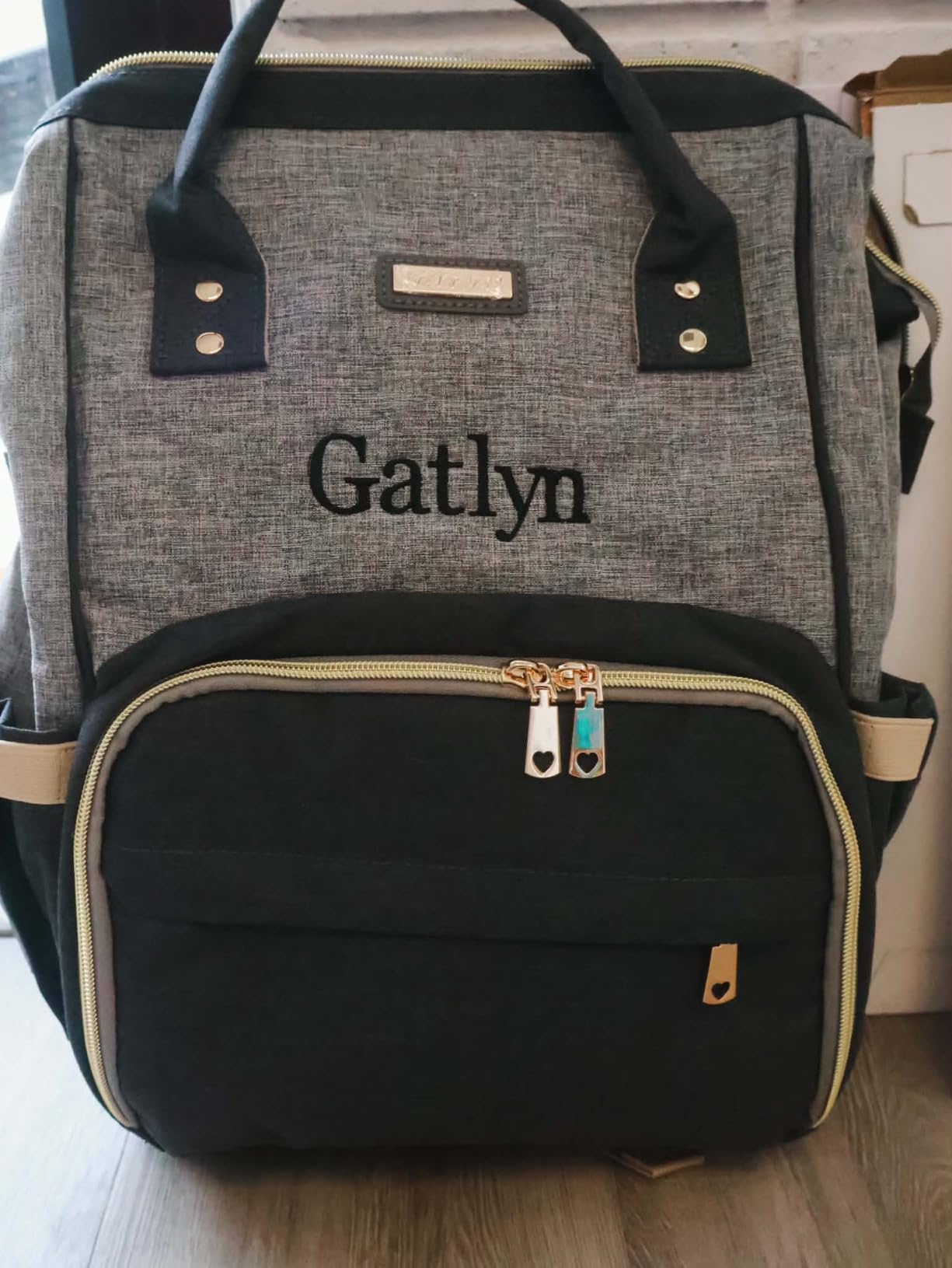 GAIVP Diaper Bag Backpack for Women, Baby Bags for Girls,Diaper Bag with Changing Pad, and Insulated Pockets (Dark Grey +Light Grey) customer photo 2