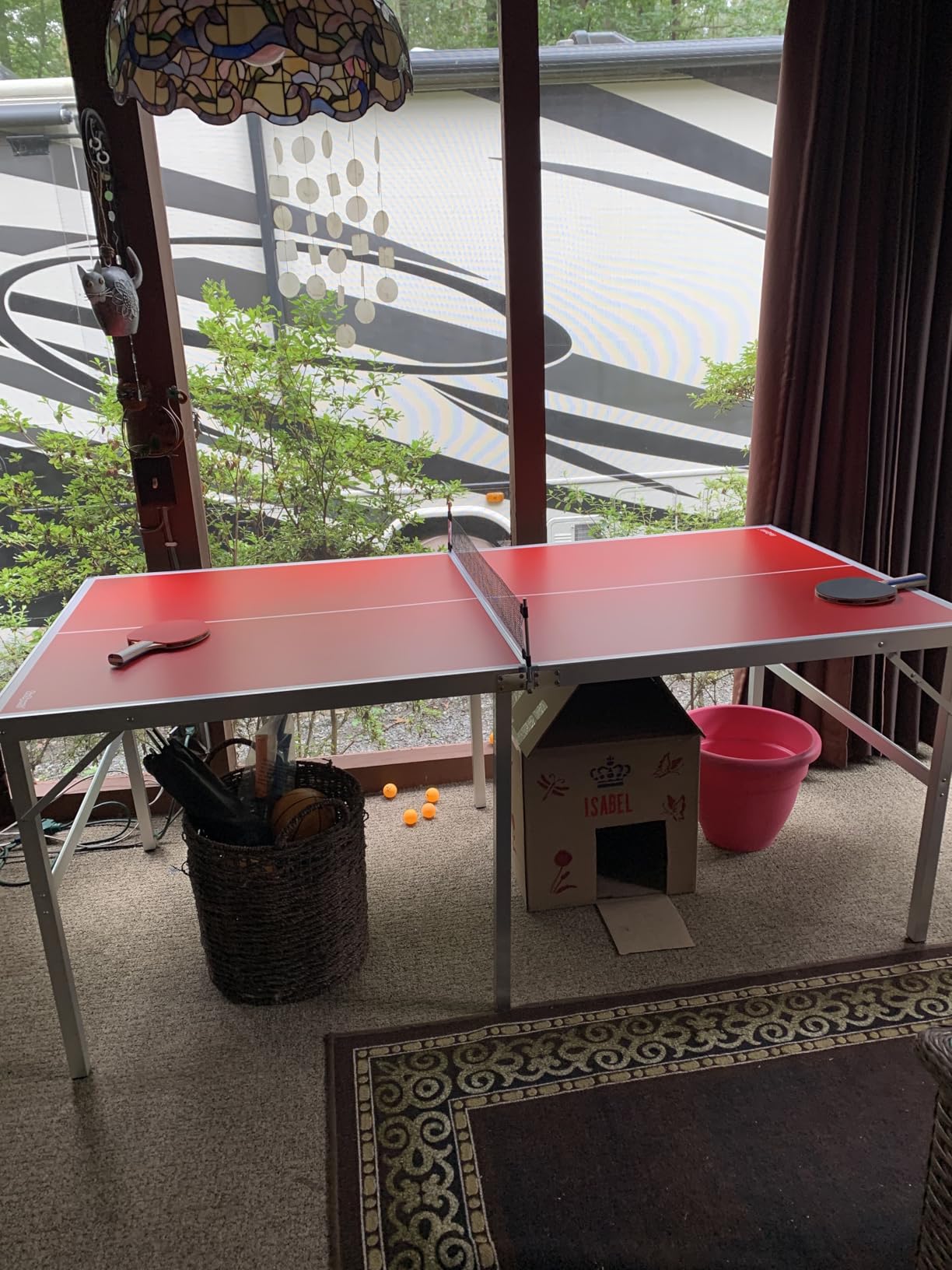 GoSports Mid-Size Table Tennis Game Set - Red or Blue - Indoor/Outdoor Portable Table Tennis Game with Net, 2 Table Tennis Paddles and 4 Balls customer photo 1