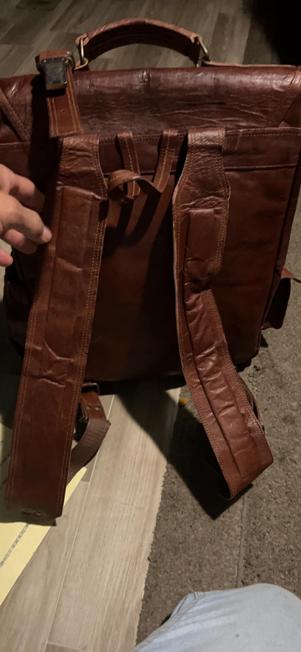 Genuine Top Grain Leather Laptop Backpack for Men and Women, Handmade Veg Tan Vintage Rucksack, Travel Daypack, Gift for Men customer photo 2
