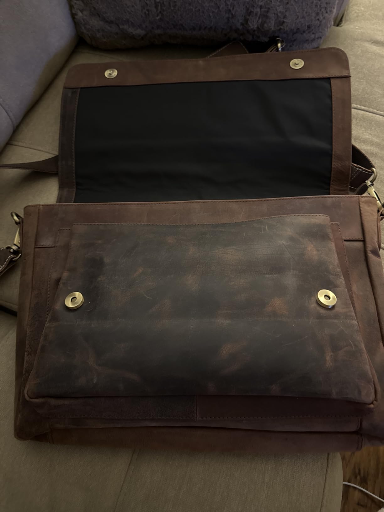 Leather Laptop Messenger Bag for Men and Women - Briefcase Crossbody Office customer photo 2